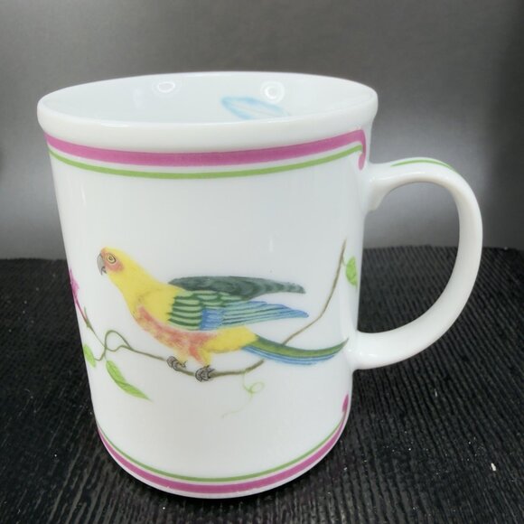 1989 Chase Parrots Of Paradise Lynn Chase Designs Fine Porcelain Coffee Mug Cup - Picture 9 of 11